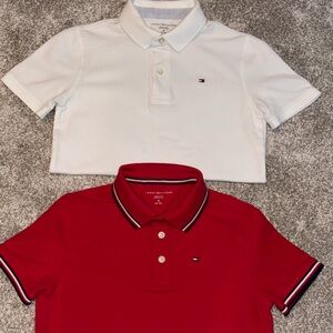 Tommy Hilfiger Red and White Polo Shirt